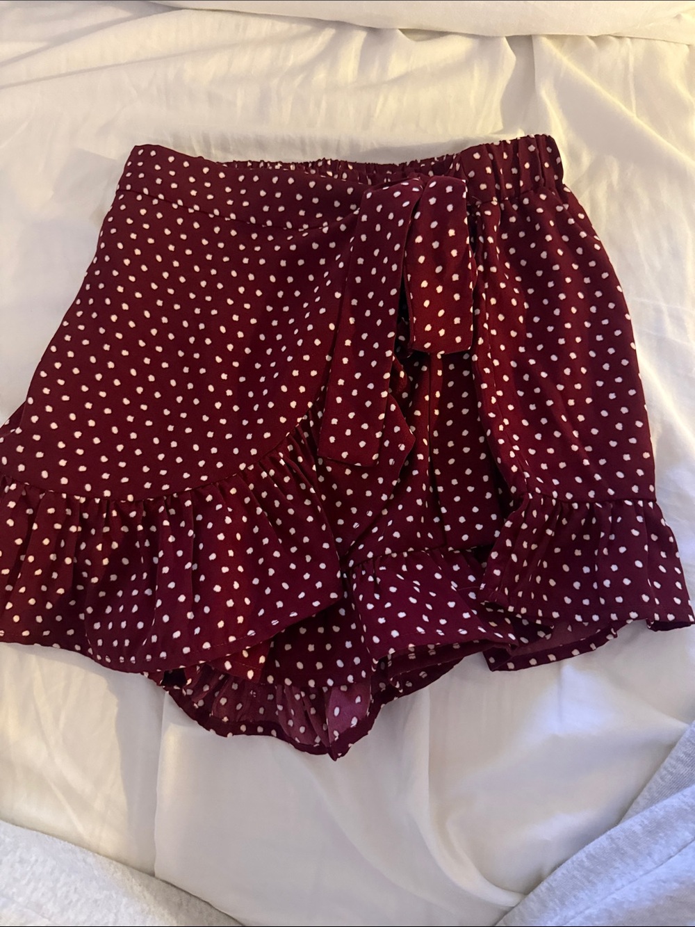 Polka Dot Ruffle Wrap Skirt